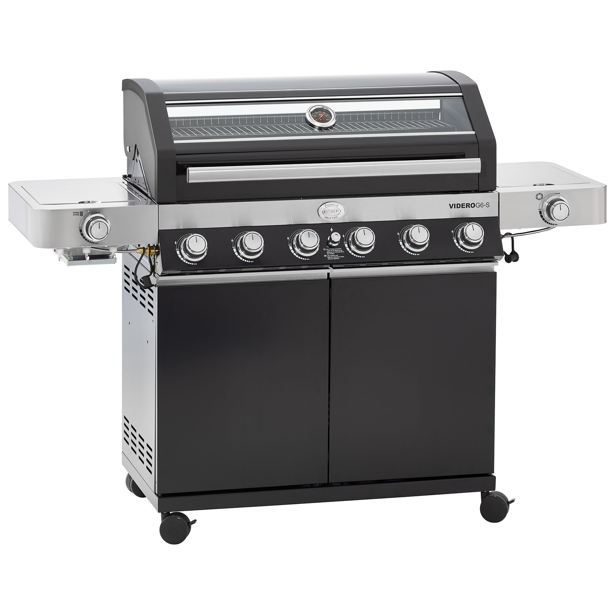 Gasgrill BBQ-Station VIDERO G6-S Vario+ schwarz 50 mbar