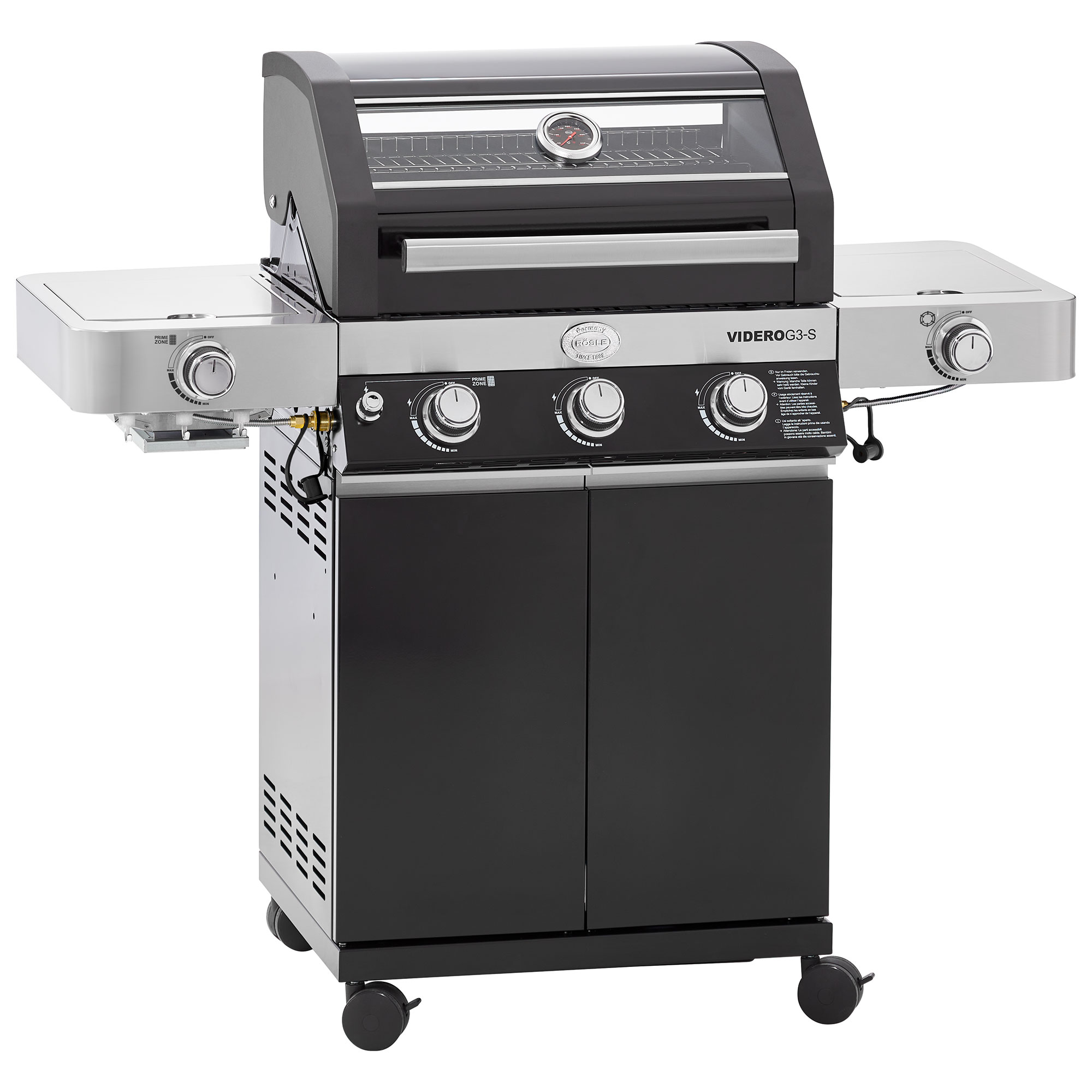 Gasgrill BBQ-Station VIDERO G3-S Vario+ schwarz 50 mbar