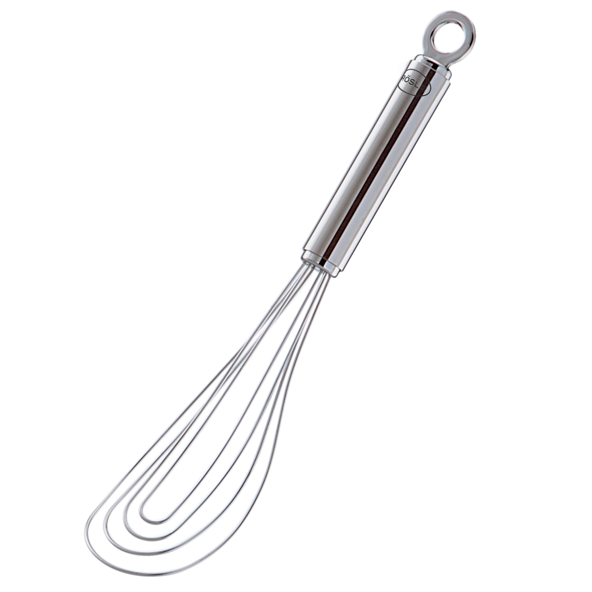 Rösle Stainless Steel & Silicone Flat Whisk, 4 Wire, 10.6-inch