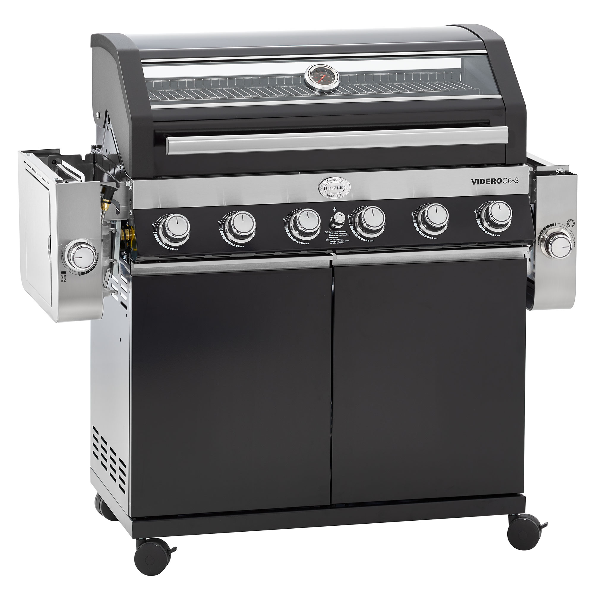 Gasgrill VIDERO G6-S Vario+ schwarz 50mbar