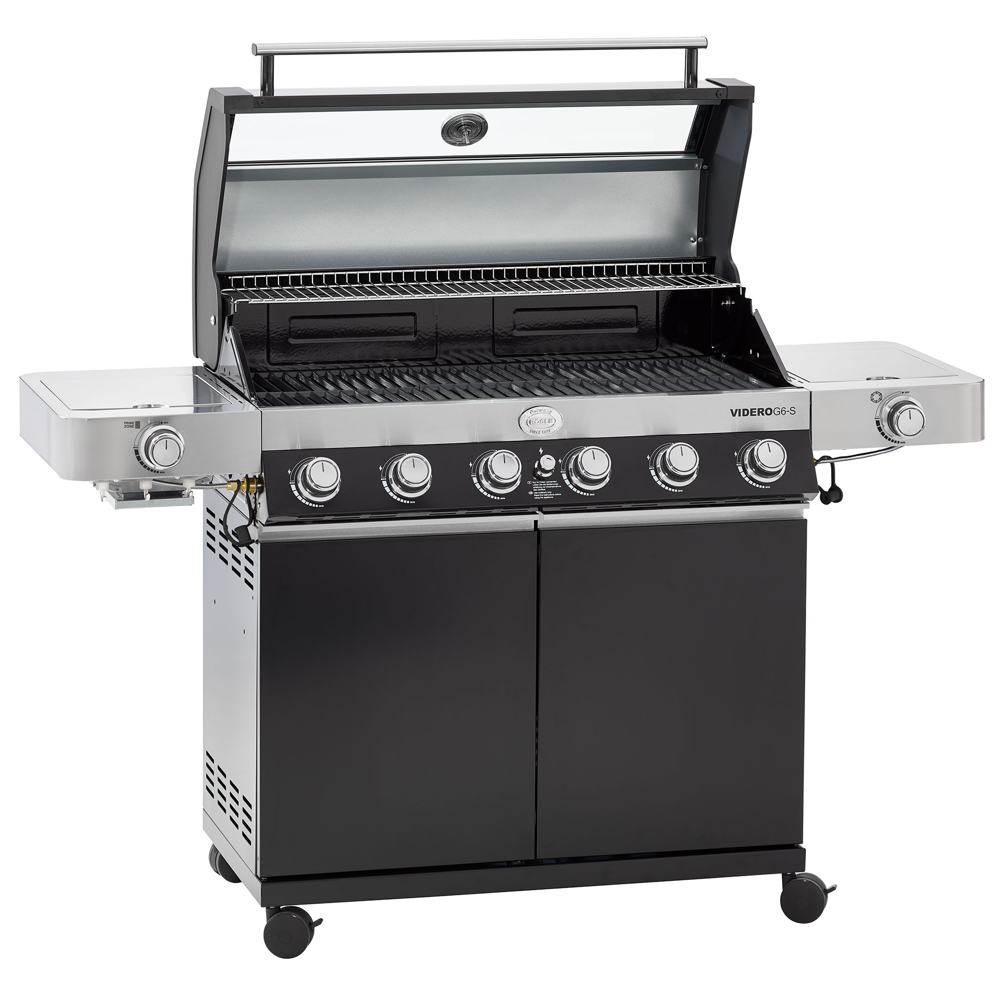 Gasgrill VIDERO G6-S Vario+ schwarz 50mbar