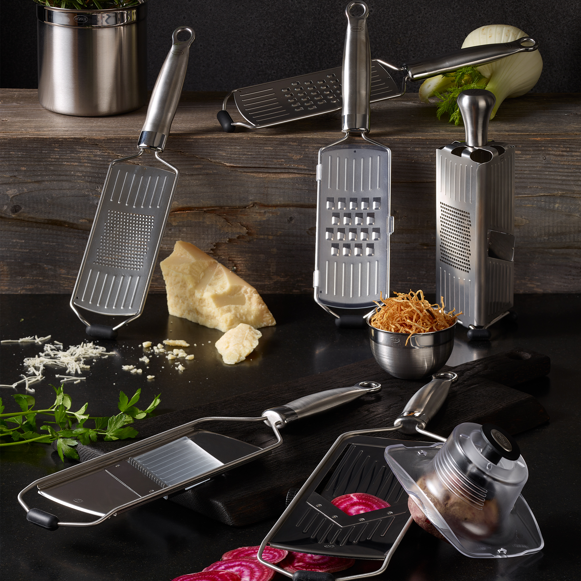 Rosle Stainless Steel Fine Grater, Wire Handle