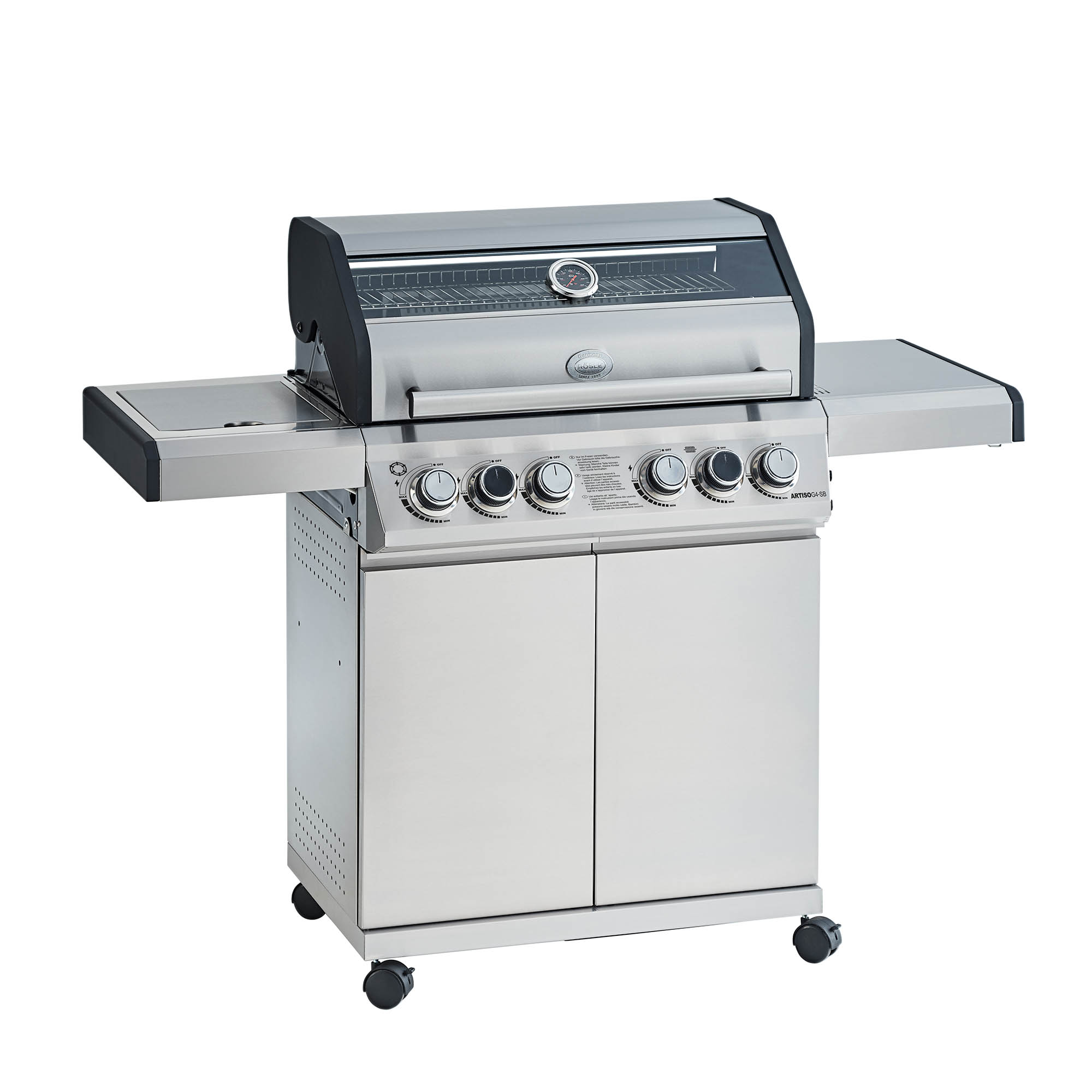 Gasgrill BBQ-Station ARTISO G4-SB Edelstahl inkl. Grillplatte Vario, Exklusiv bei Toom