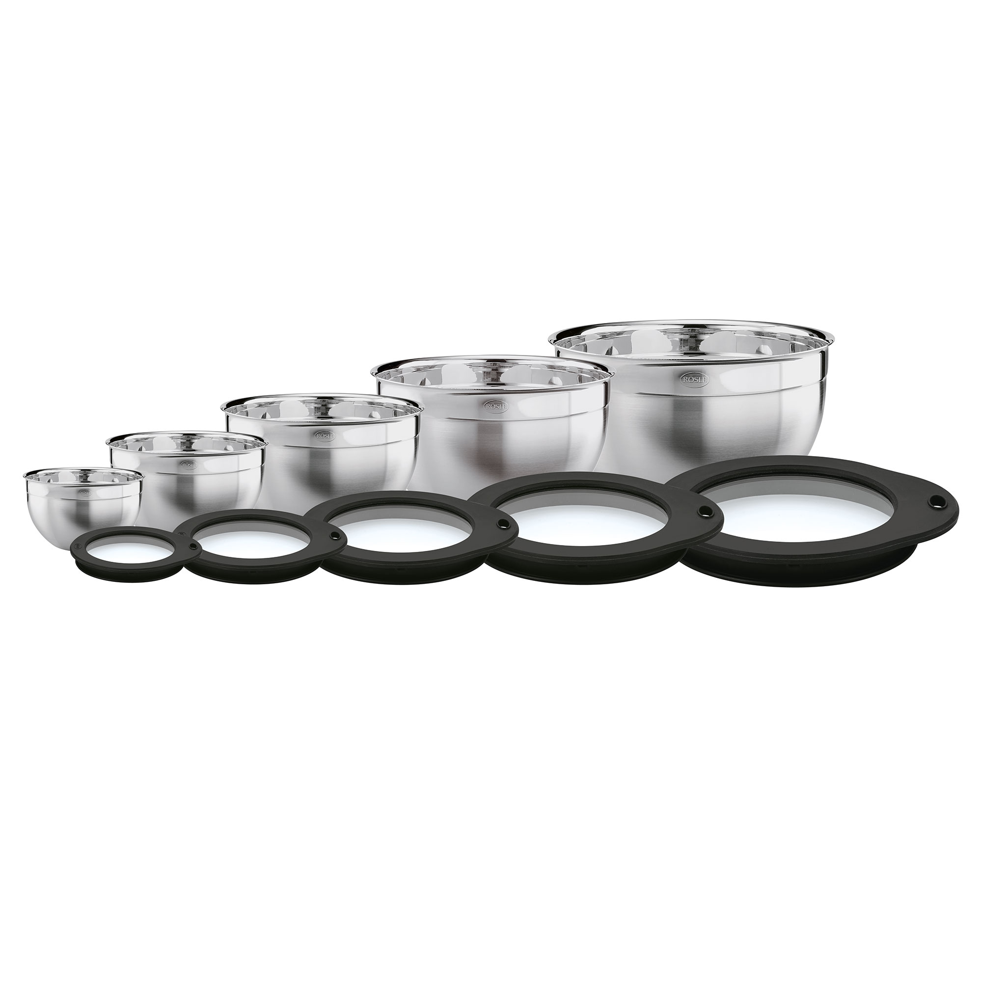 Bowls Set with airtight lids from glass 10 pieces (Ø 12, 16, 20, 24, 28 cm I 4.7, 6.3, 8.0, 9.4, 11.0 in.)