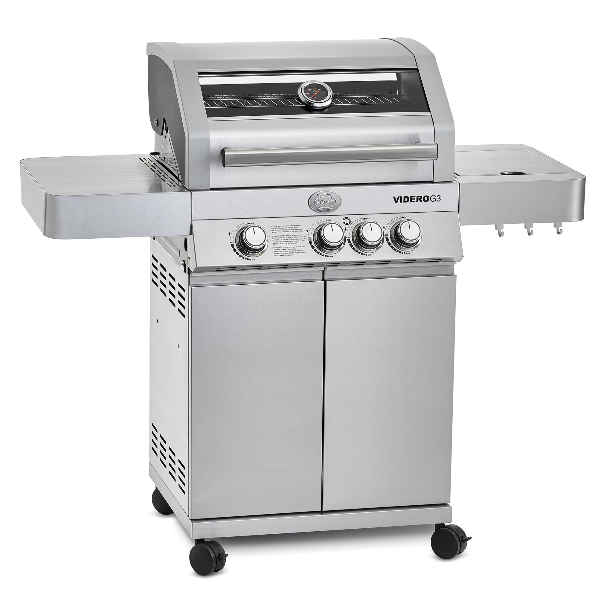 Gasgrill BBQ-Station VIDERO G3 Edelstahl 50 mbar