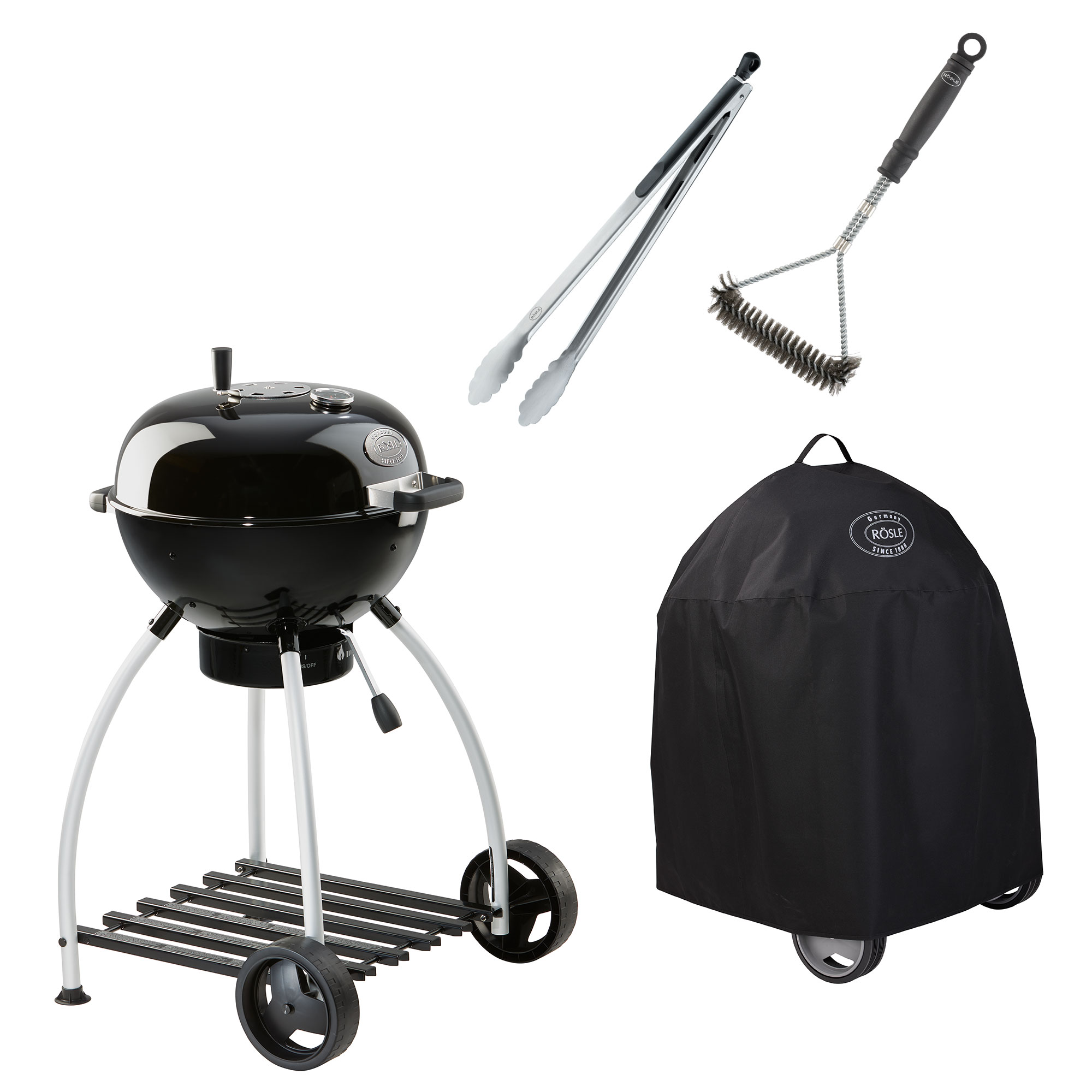 Set SPORT F50 kettle grill + cover + grill grate cleaning brush + grill tongs