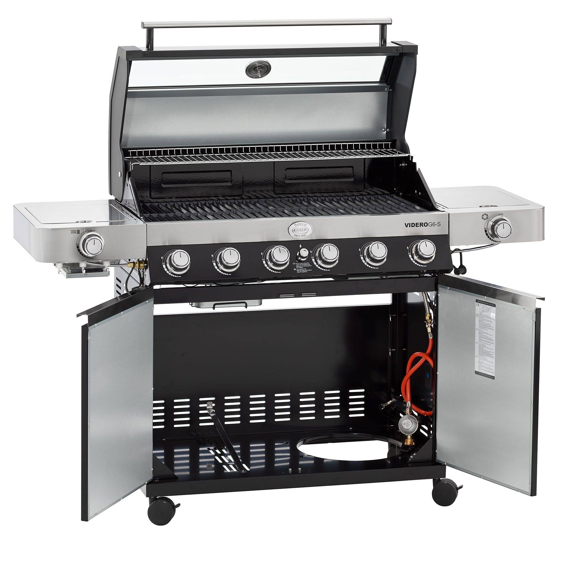 Gasgrill VIDERO G6-S Vario+ schwarz 50mbar